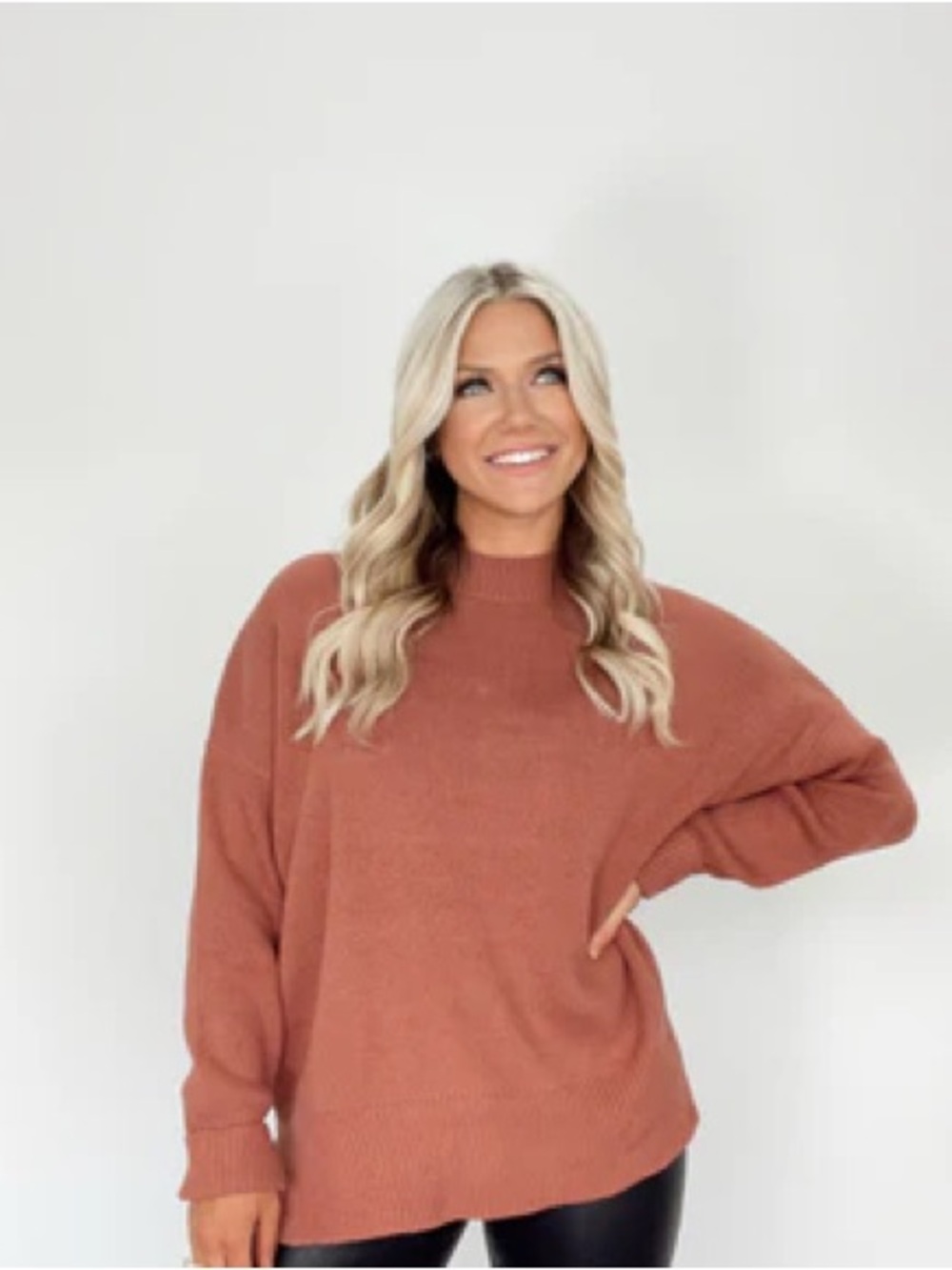 Lane 201 Rosy Brown Knit Sweater